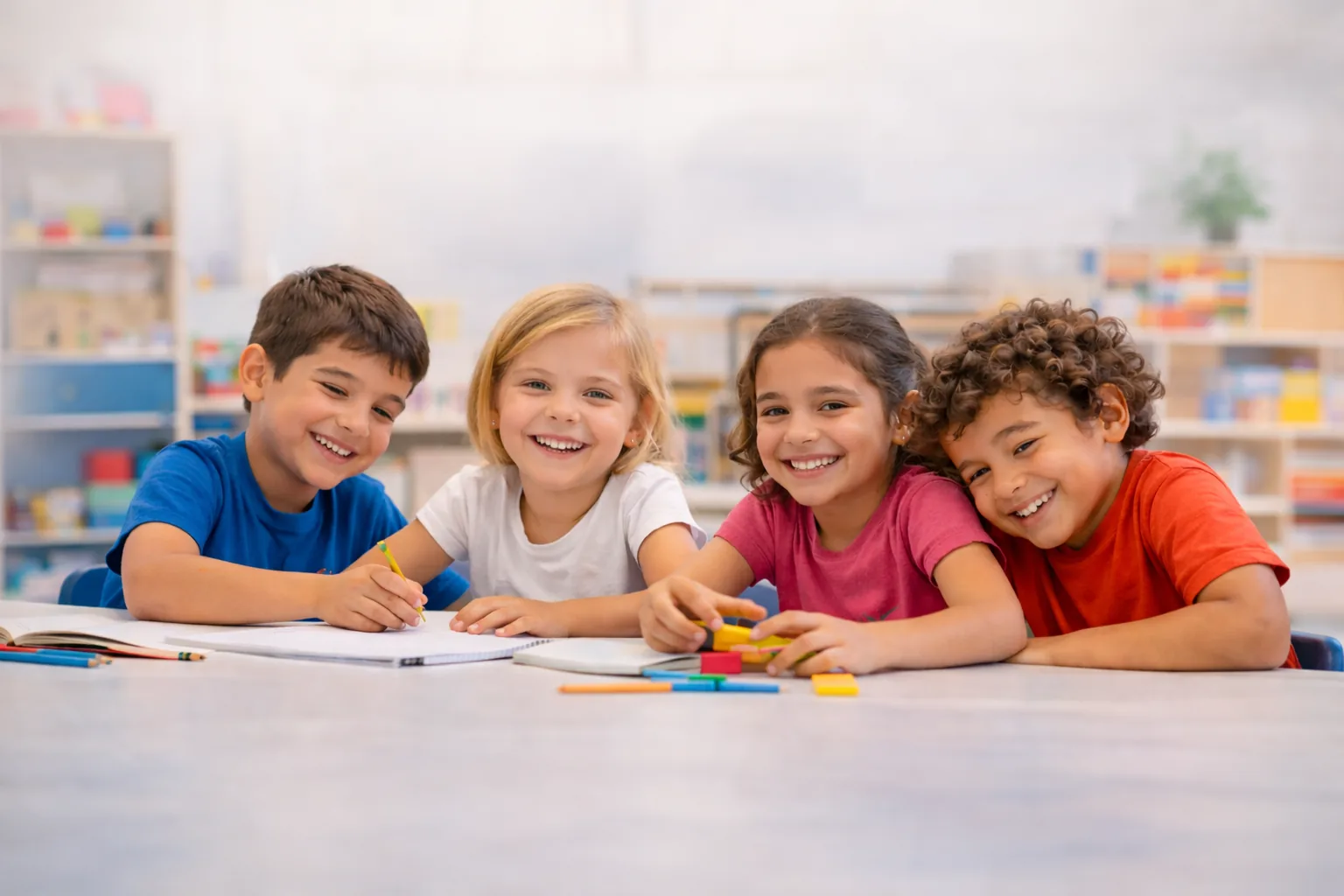 Niños y niñas participando en una actividad educativa